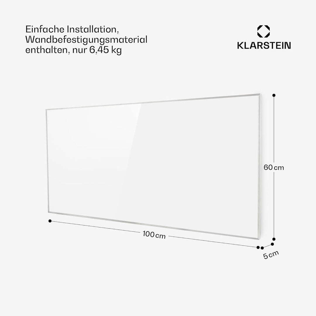 Klarstein Wonderwall Infrarotheizung, 600 W Elektrische Heizung für Räume & Badezimmer, Bild-Infraro
