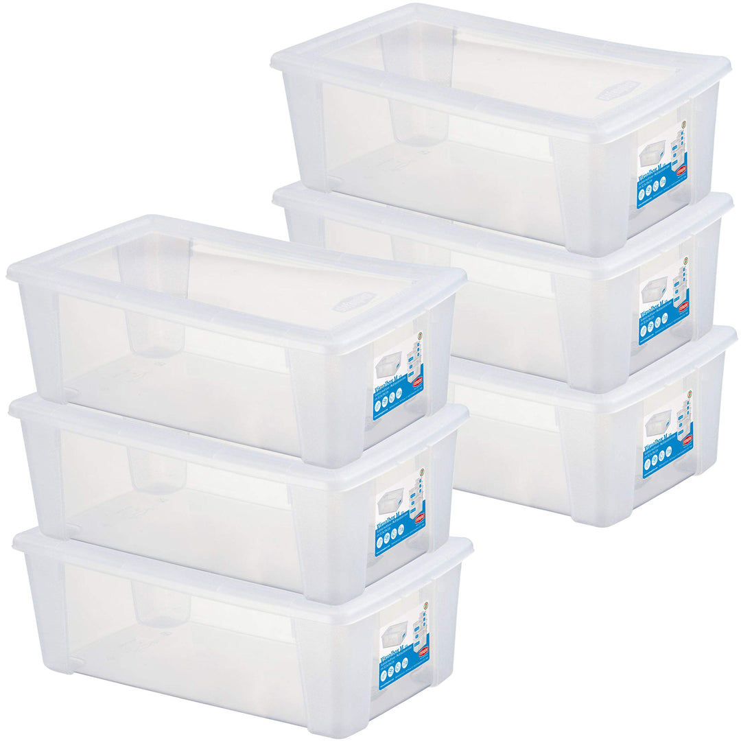 6 x Aufbewahrungsbox mit Deckel 5 Liter - 32x19x11 cm - transparent stapelbar LEBENSMITTELECHT - Sch