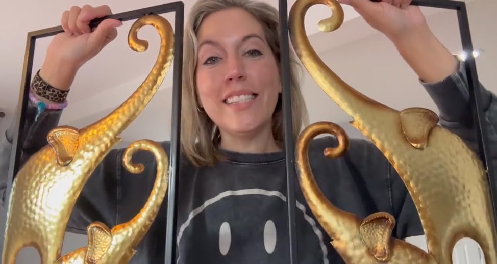 HKaikzo Elefanten-Wanddekoration, afrikanische Wanddekoration, goldener Elefant, Wandkunst, Tierdeko