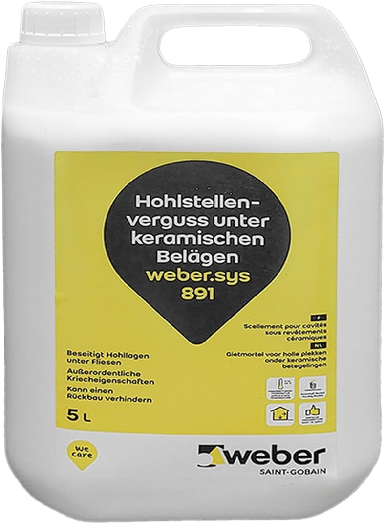 Weber.sys 891 Hohlraumverguss Rissverguss Hohlstellenverguss Schlämme + Zubehör (Weber.sys 891 5L +