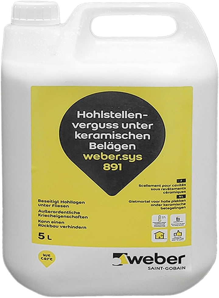 Weber.sys 891 Hohlraumverguss Rissverguss Hohlstellenverguss Schlämme + Zubehör (Weber.sys 891 5L +