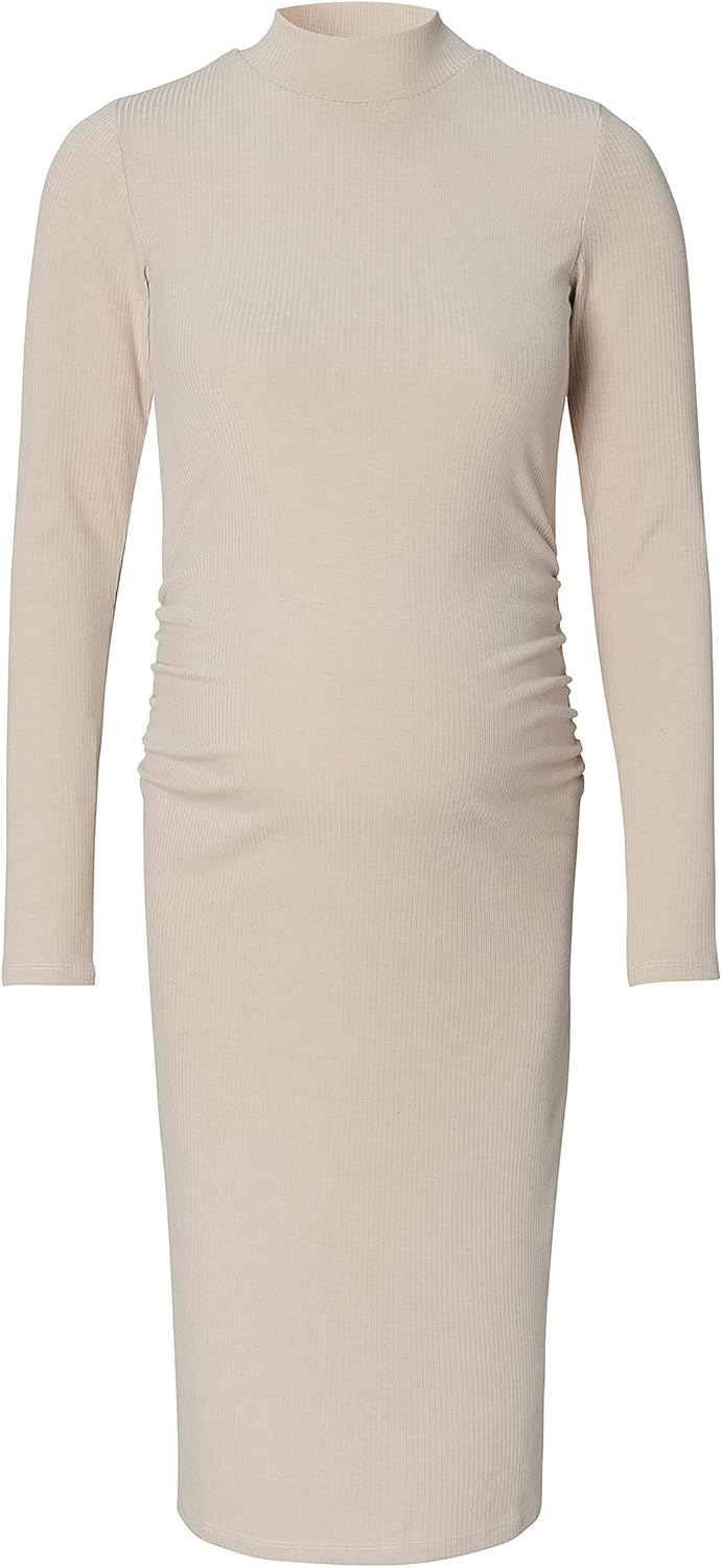 Noppies Damen Aima Rib Dress Ls Kleid XS Light Sand, XS Light Sand