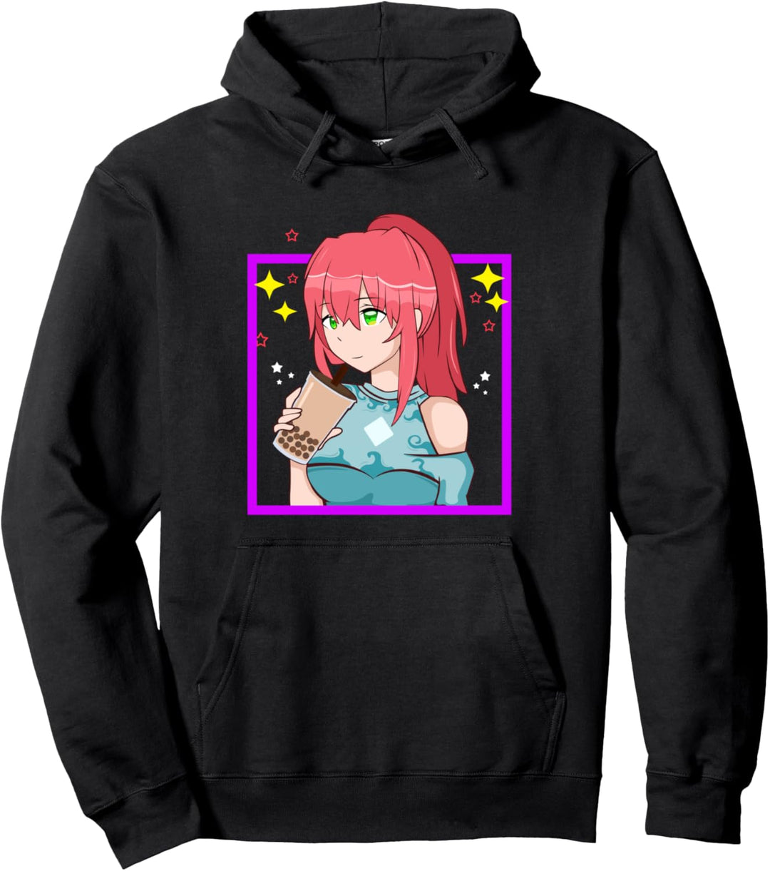 Boba - Bubble Tea - Anime-Mädchen Pullover Hoodie