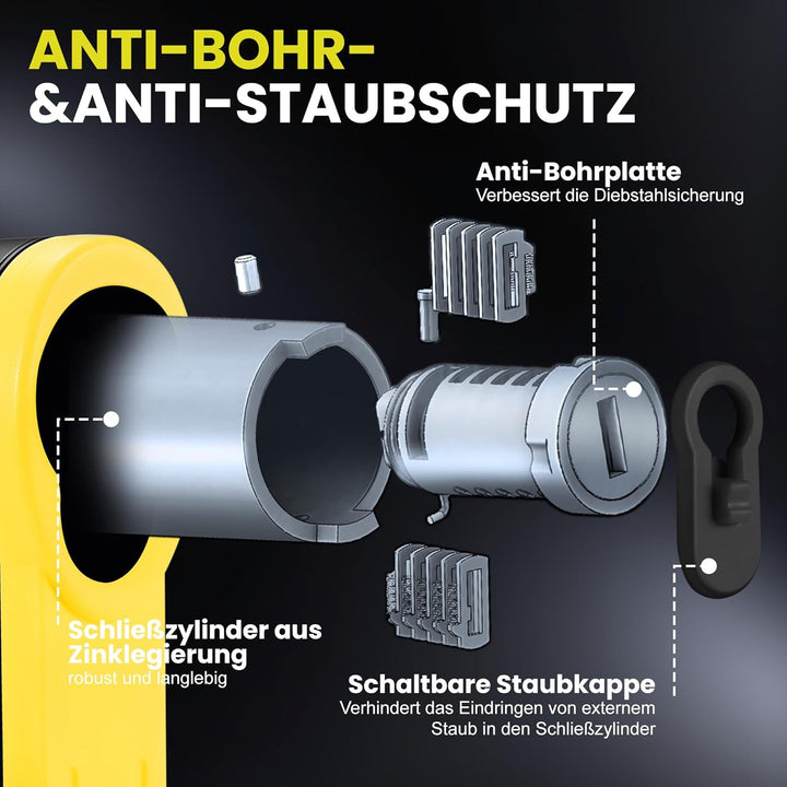 HIPARK Faltschloss Fahrrad, Fahrradschloss Faltschloss 100cm mit Schlüsseln, Fahrradschloss hohe Sic
