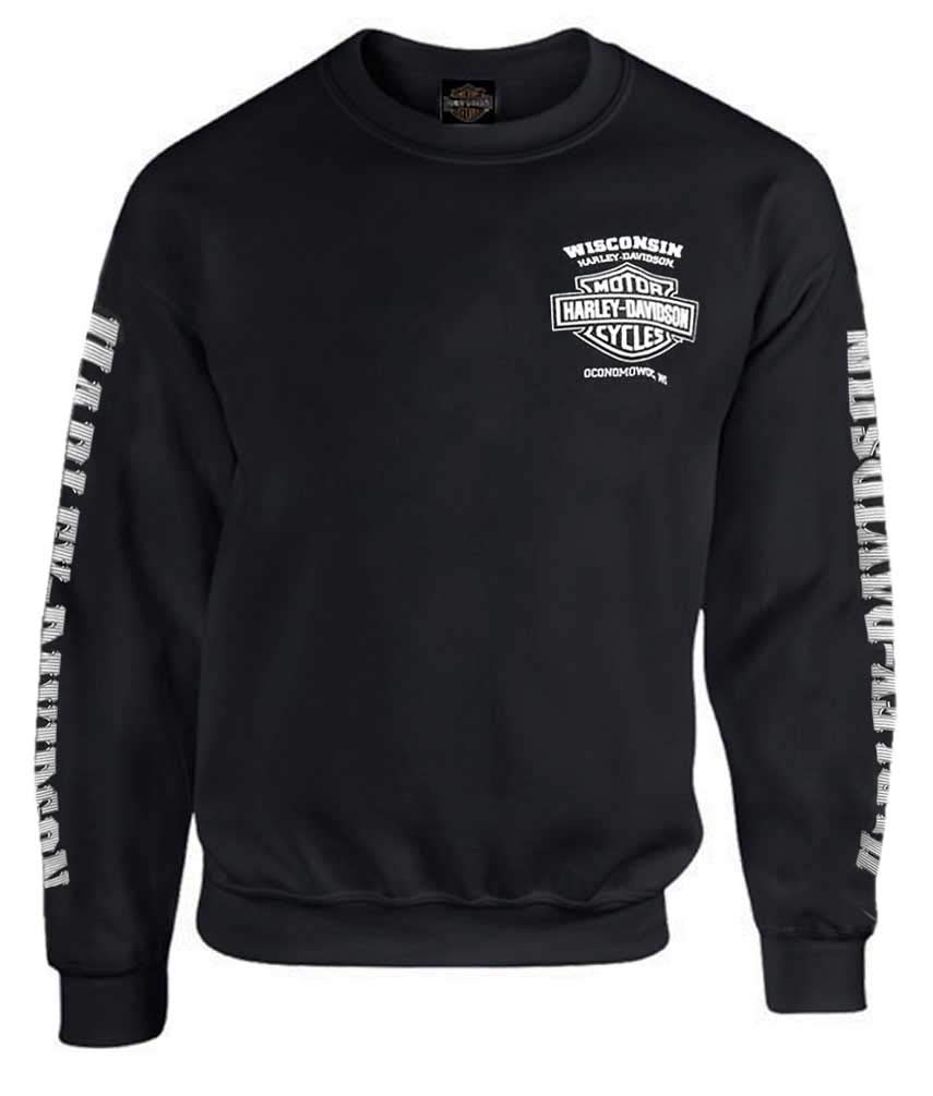 Harley-Davidson Herren Lightning Crest Fleece Pullover Sweatshirt schwarz S Schwarz, S Schwarz