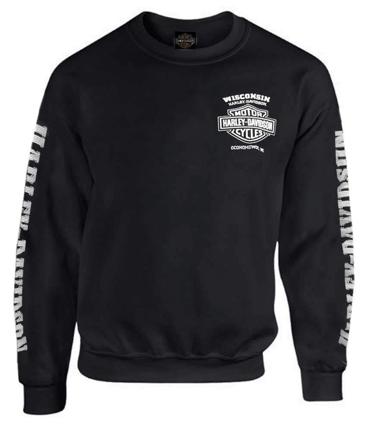 Harley-Davidson Herren Lightning Crest Fleece Pullover Sweatshirt schwarz L Schwarz, L Schwarz
