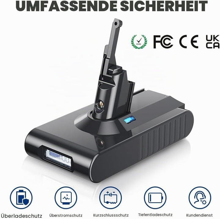 8000mAh/8.0Ah Ersatzakku für Dyson V8 Akku Li-Ionen Batterie für Dyson V8 Animal Absolute Fluffy Mot