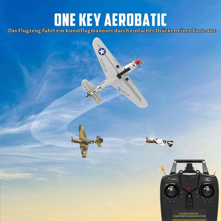 volantexrc 2,4 GHz 4-Kanal RC-Flugzeug RTF mit 2 Akkus, RC Plane 4CH Modellflugzeug für Einsteiger u