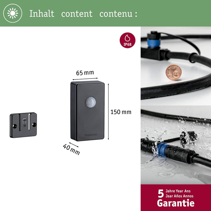 Paulmann 18012 Plug & Shine SmartHome Zigbee Funksteuerung Dämmerungssensor/Bewegungsmelder Aussenbe