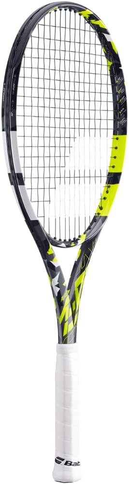 Babolat Pure Aero Team Tennis Racquet (7th Gen) - Strung with 16g White Babolat Syn Gut at Mid-Range