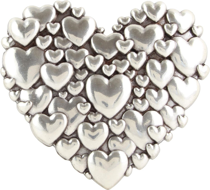 CENO Gürtelschnalle Herz Wechselschliesse Buckle Wechselschnalle Schliesse, 92043, Silber, M