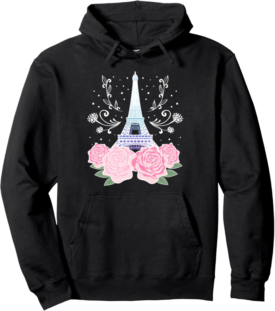 Farbenfroher Eiffelturm Paris Frankreich Pariser Rose Pullover Hoodie