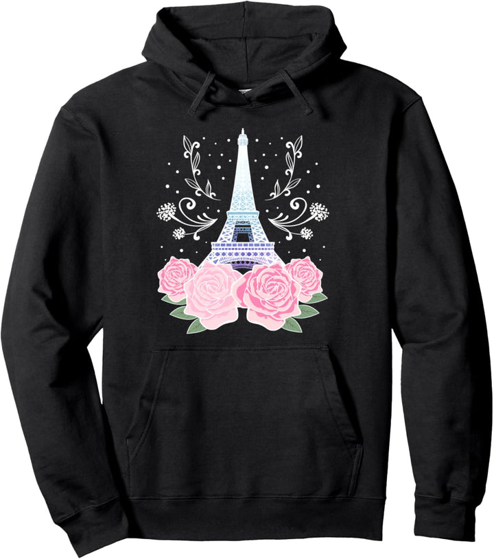 Farbenfroher Eiffelturm Paris Frankreich Pariser Rose Pullover Hoodie