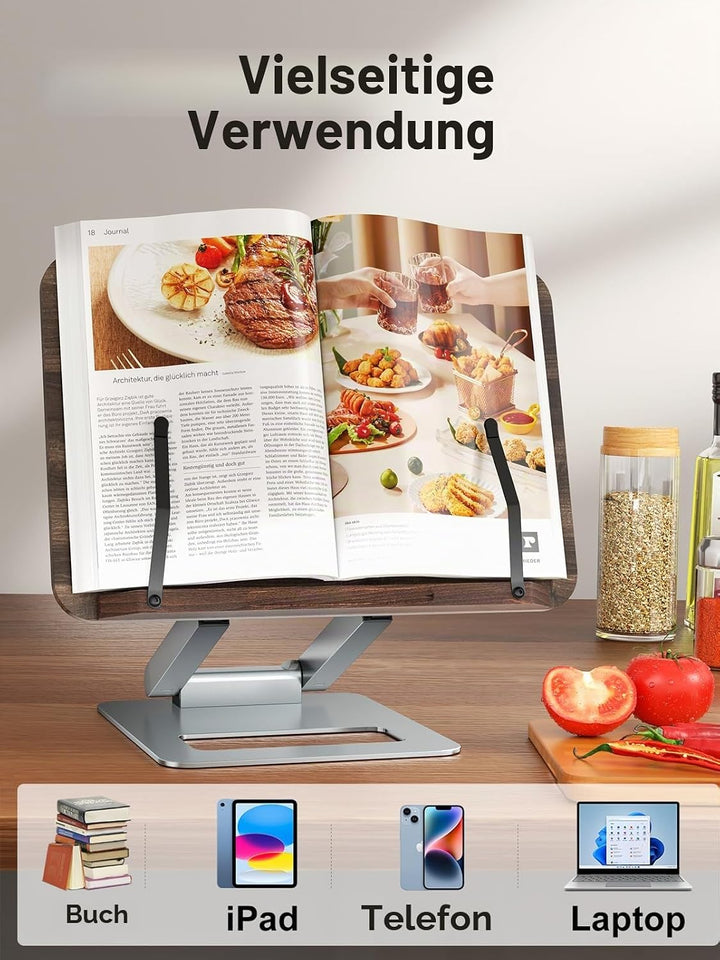 Tounee Buchständer, Teleskop-Buchhalterständer, höhenverstellbar, ausziehbares Design, ergonomischer