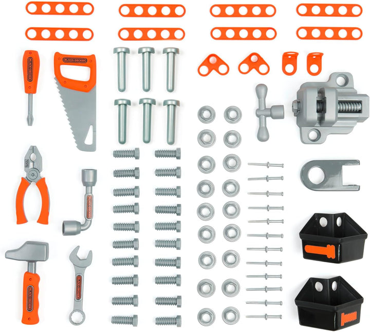 Smoby - Black+Decker Werkbank (56x34x103 cm) - Spielzeug-Werkzeugbank für Kinder ab 3 Jahre mit Werk