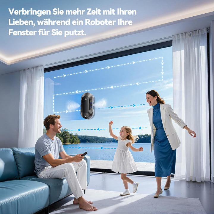 2026 Neu Fensterputzroboter mit Doppeldüsen-Sprühfunktion, 6000Pa Elektrischer Fensterroboter Für Fe