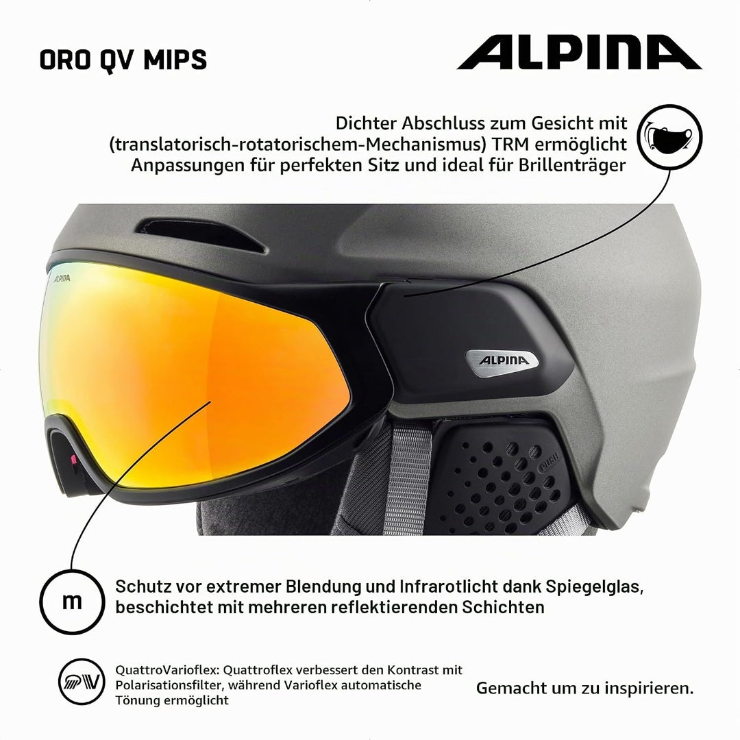 Alpina ORO QV MIPS - Unisex Visierhelm 51-55 cm, 51-55 cm