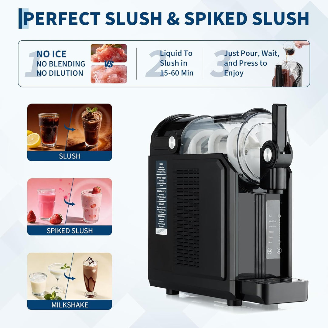 Slush Maschine für Zuhause 2,5L, 5-in-1 Eismaschine für Slushies, Cocktails, Milchshakes, Frappé &amp; F
