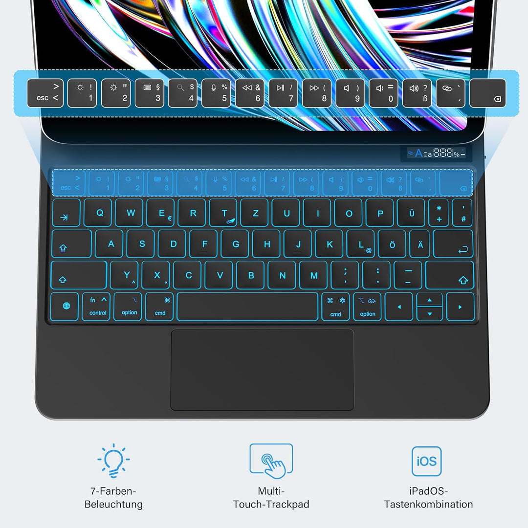 aMZCaSE Magnetische Tastatur Hülle für iPad Air 5/4,Air 11 Zoll M3/M2 (2025/2024),Magic Keyboard mit