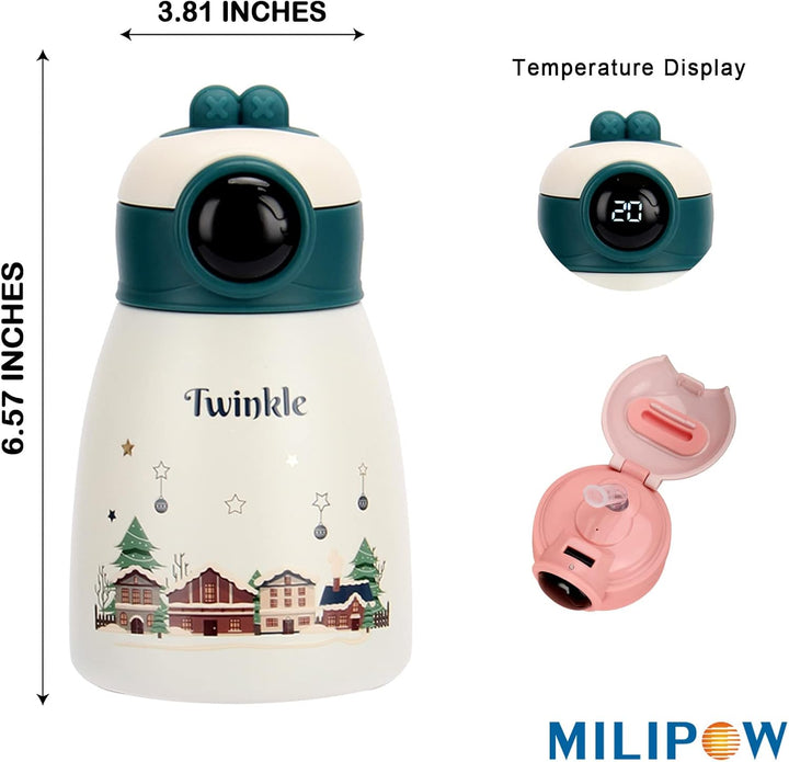 MiliPow Edelstahl Wasserflasche,Ultraleichter Vakuumbecher 550 ml – BPA-frei, auslaufsichere Thermos