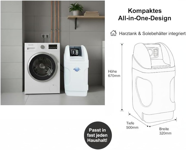 Wasserenthärtungsanlage Aquintos MKB32 Eco-Line | Anschlussset wählbar (Mit Anschlussset 5), Mit Ans