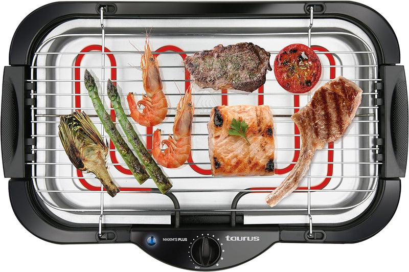 Taurus 968444000 Maxim`s Plus Elektrogrill, Kunststoff, bunt Mit Füssen, Mit Füssen