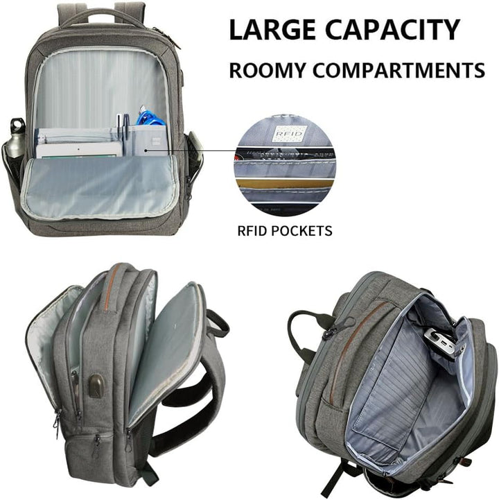 KROSER Laptop Rucksack Schulrucksack 17,3 Zoll Reiserucksack Handgepäck Tagesrucksack Wasserabweisen