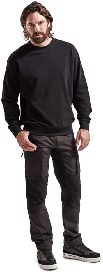 Sweat Shirt BLAKLADER Rundhalsausschnitt M Schwarz, M Schwarz