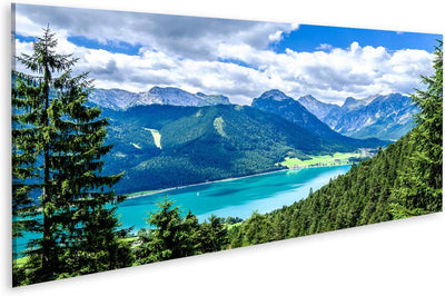 Bild auf Leinwand achensee in österreich - pertisau Wandbild Leinwandbild Kunstdruck Poster 120x40cm