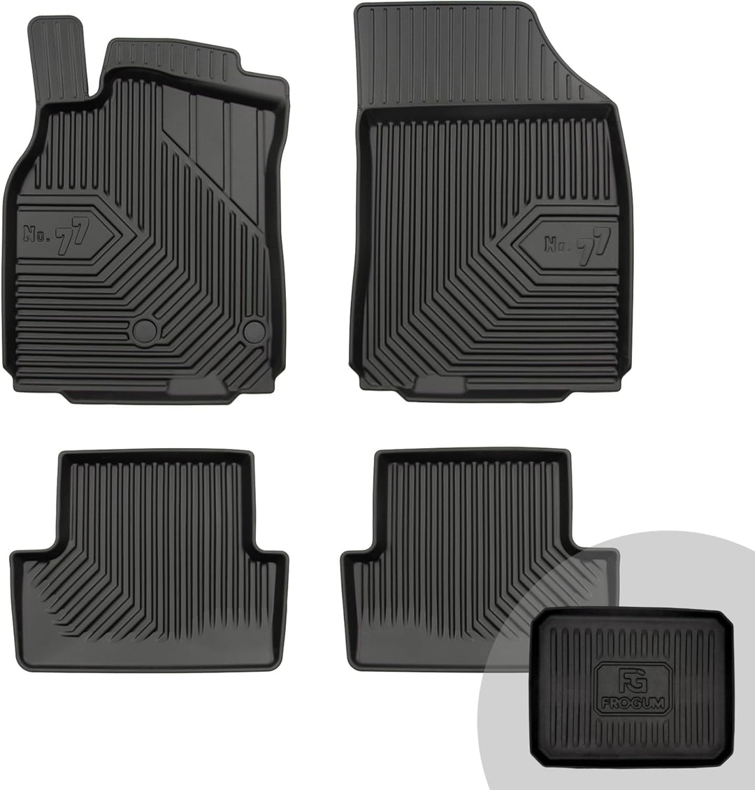 FROGUM No.77 Gummimatten Ganzjahresset von Auto Fussmatten Autofussmatten für Renault Megane III 200