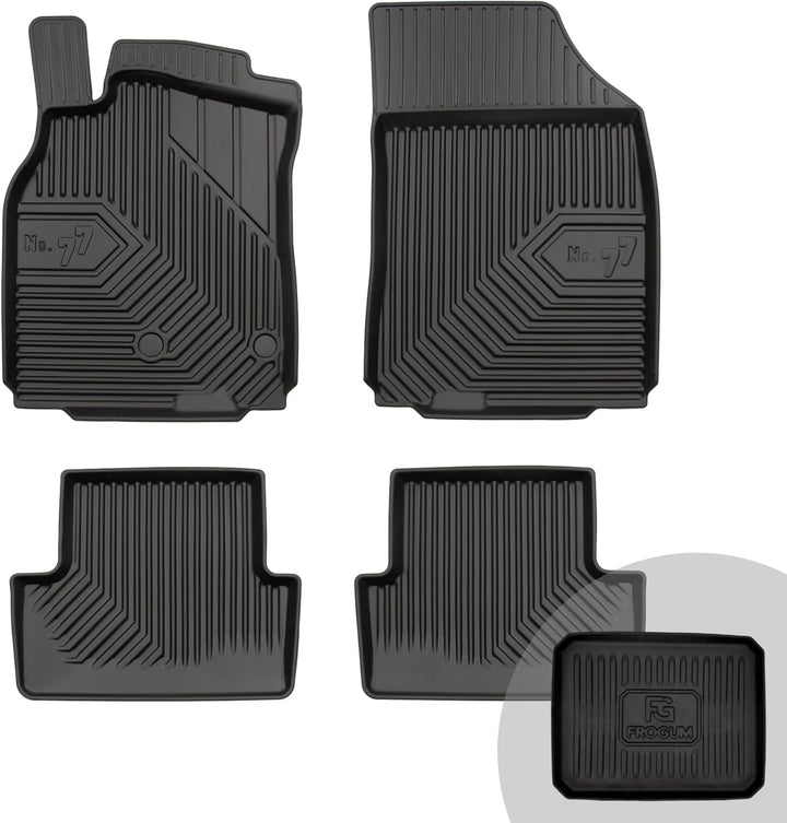 FROGUM No.77 Gummimatten Ganzjahresset von Auto Fussmatten Autofussmatten für Renault Megane III 200