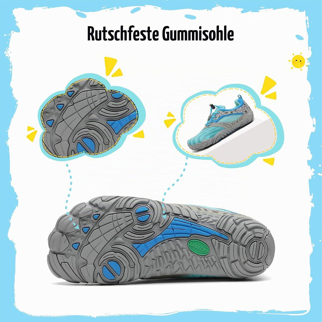 SAGUARO Jungen Mädchen Barfussschuhe Atmungsaktiv Badeschuhe für Kinder Gr.24-36 26 EU Blau, 26 EU B