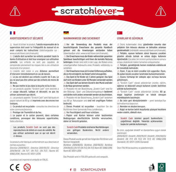 Scratch Cash Bundle ₤ Lire Geld zum Spielen - 7 Schläger 25 x ₤ 1.000, 2.000, 5.000, 10.000, 50.000,