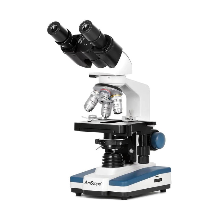 AmScope B120C-E5 40X-2500X LED Digitales Binokular-Verbundmikroskop mit 3D-Bühne und 5MP USB-Kamera