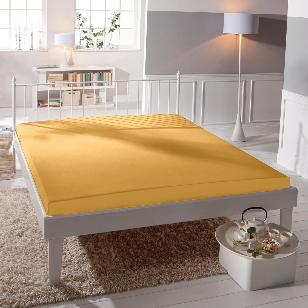 Bassetti Spannbettlaken Uni 196 ORO Baumwolle/Elastan, Masse: 90cm x 190cm, 100cm x 220cm, 9314073 9