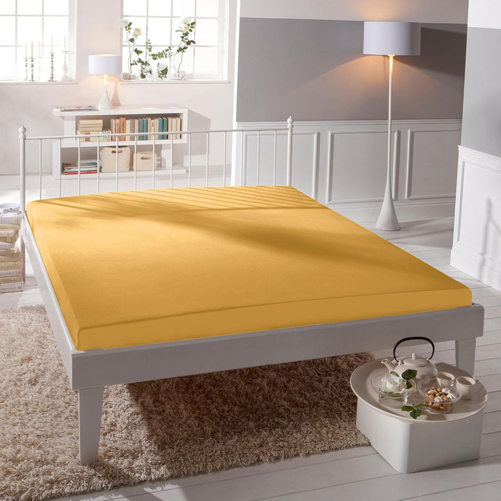 Bassetti Spannbettlaken Uni 196 ORO Baumwolle/Elastan, Masse: 90cm x 190cm, 100cm x 220cm, 9314073 9