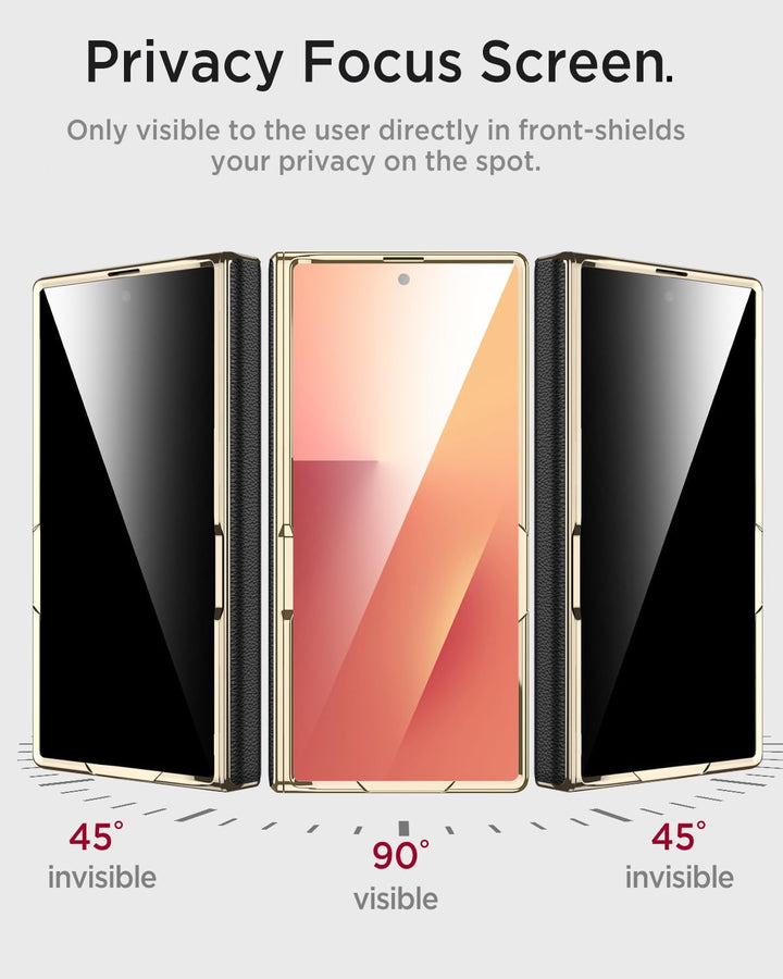 Miimall Privacy Case Kompatibel mit Samsung Galaxy Z Fold 7 Hülle Anti-SPY Displayschutz+Scharniersc
