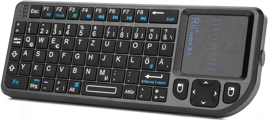 Rii X1 Mini Tastatur Wireless, Kabellos Tastatur mit Touchpad, Mini Keyboard für Smart TV Fernbedien