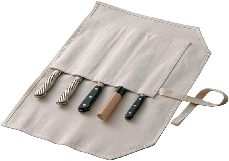 TOJIRO Leinen Messertasche für 5 Messer