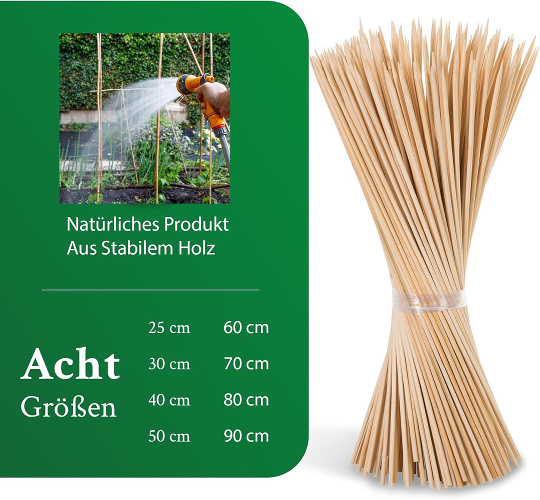 Novatool 1000x Splittstäbe 25 cm x 3,0 mm I Natur I Pflanzenstab Bambus Rankhilfe Holz Tokinstäbe To