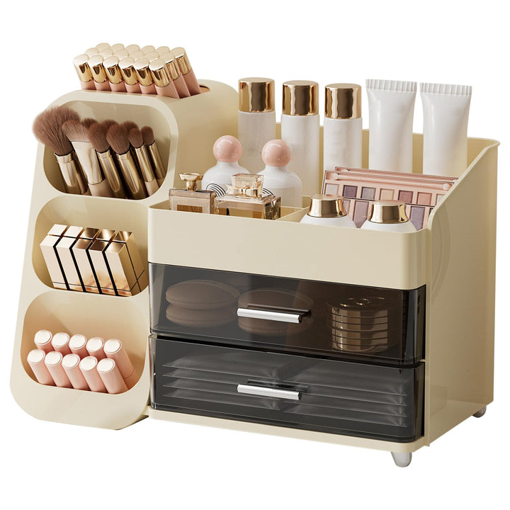 Make Up Kosmetik Organizer mit 2 Schubladen, Multifunktion Schminktisch Organizer, Einfache Aufbewah