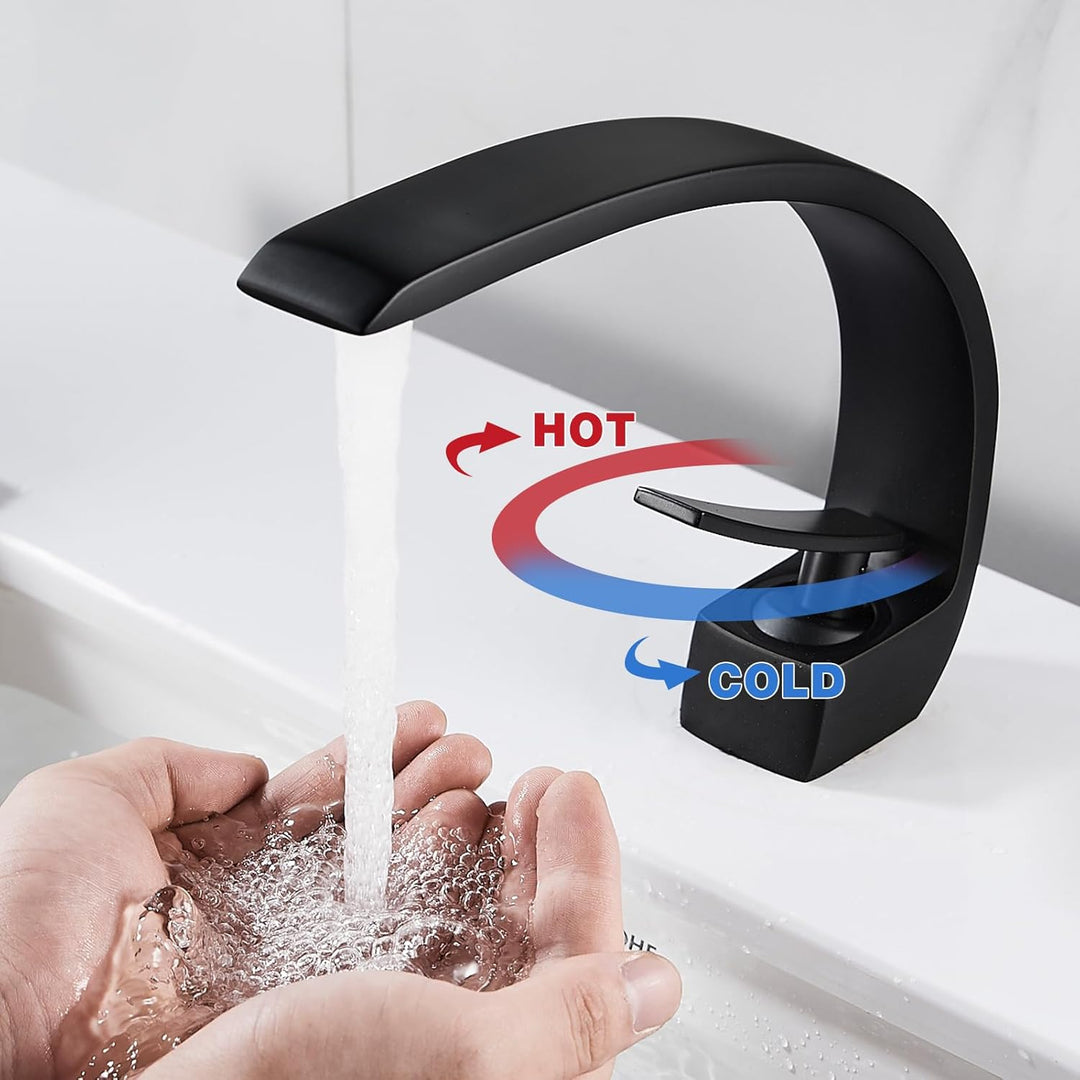 Wasserhahn Bad Schwarz Waschtischarmatur Mischbatterie Waschbecken Armaturen Badarmatur Waschbecken