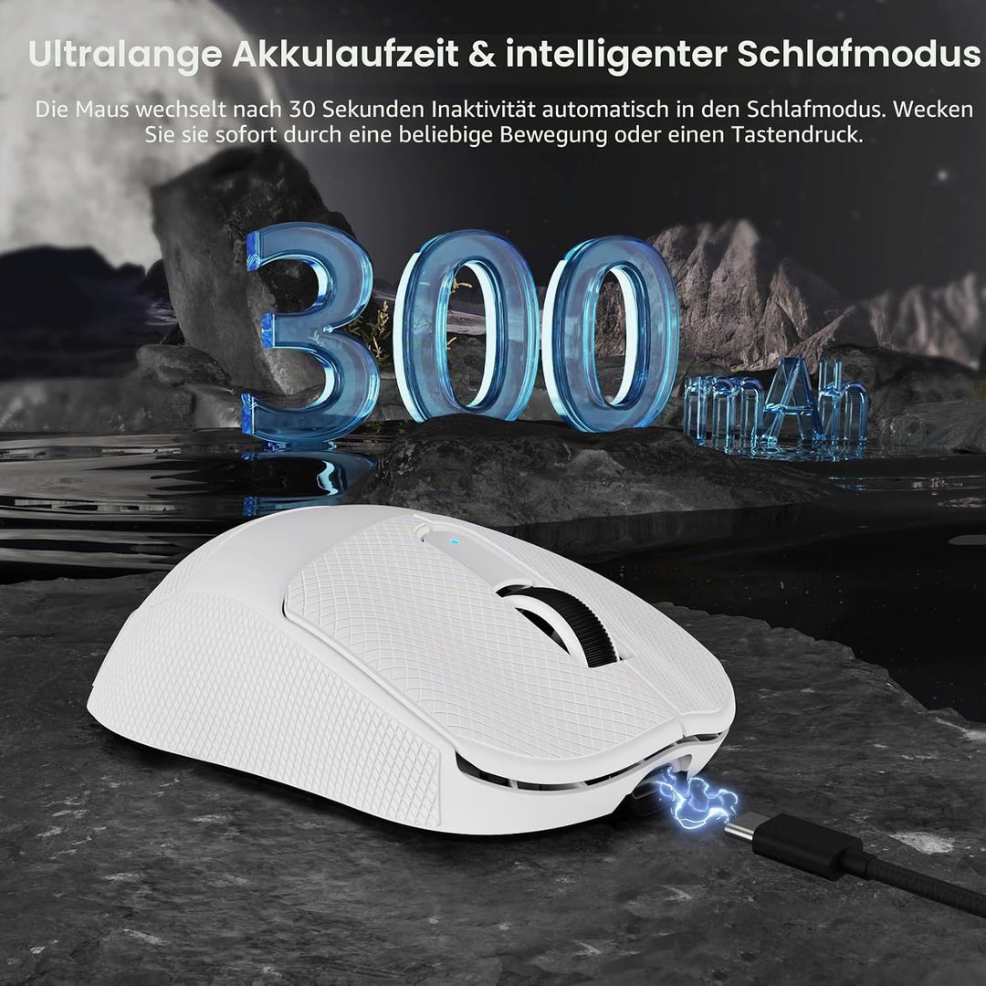 MAMBASNAKE M3 39g SUPERLEICHTE Kabellose Gaming-Maus mit Spiralkabel, PixArt PAW3395PRO-Sensor, Bis