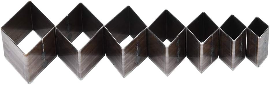 Stanzen Schneide, 7 Stück 20-50mm Stanzwerkzeug Lederhandwerk DIY Quadrat Schneidform für Lederhandw