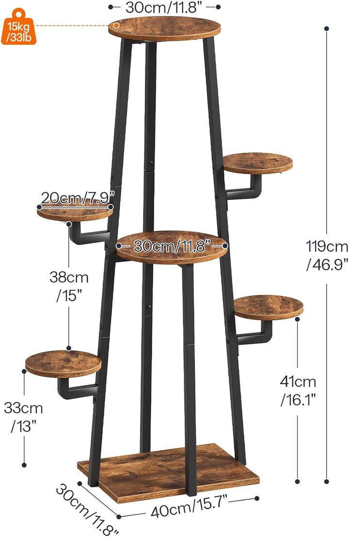HOOBRO Pflanzenständer mit 3-flammiger Pflanzenlampe, Blumenständer, Pflanzenregal mit Timerfunktion