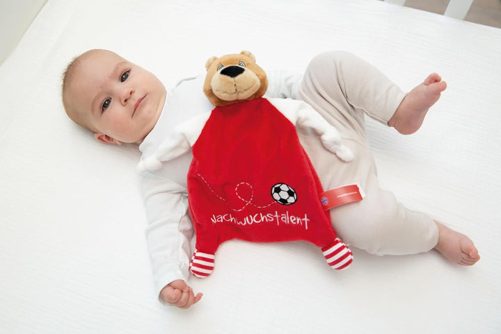 NICI Schmusetusch FC BAYERN MÜNCHEN Bär Berni 25 x 25 cm – niedliches Schnuffeltuch mit Stickerei "N