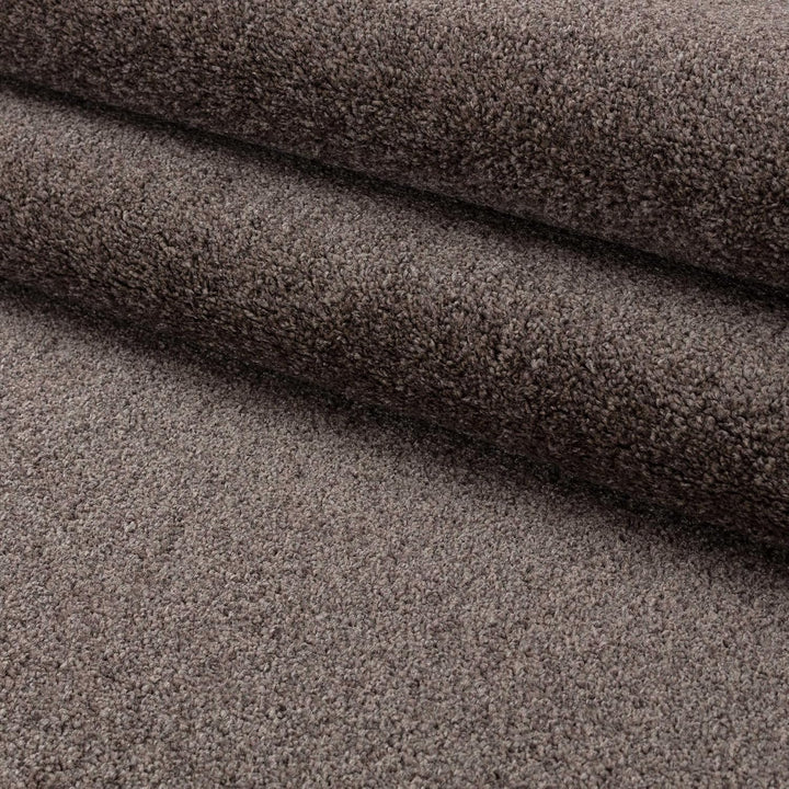 Carpetsale24 Dichter Kurzflor Teppich Wohnzimmer Mokka 120 cm Rund Modern Einfarbig Design - Flausch