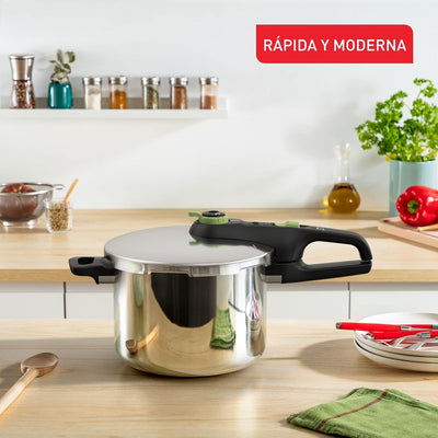 Tefal Secure Trendy 8L Schnellkochtopf mit Korb - Zwei Programme, Gemüse und Fleisch, schnellere Mah