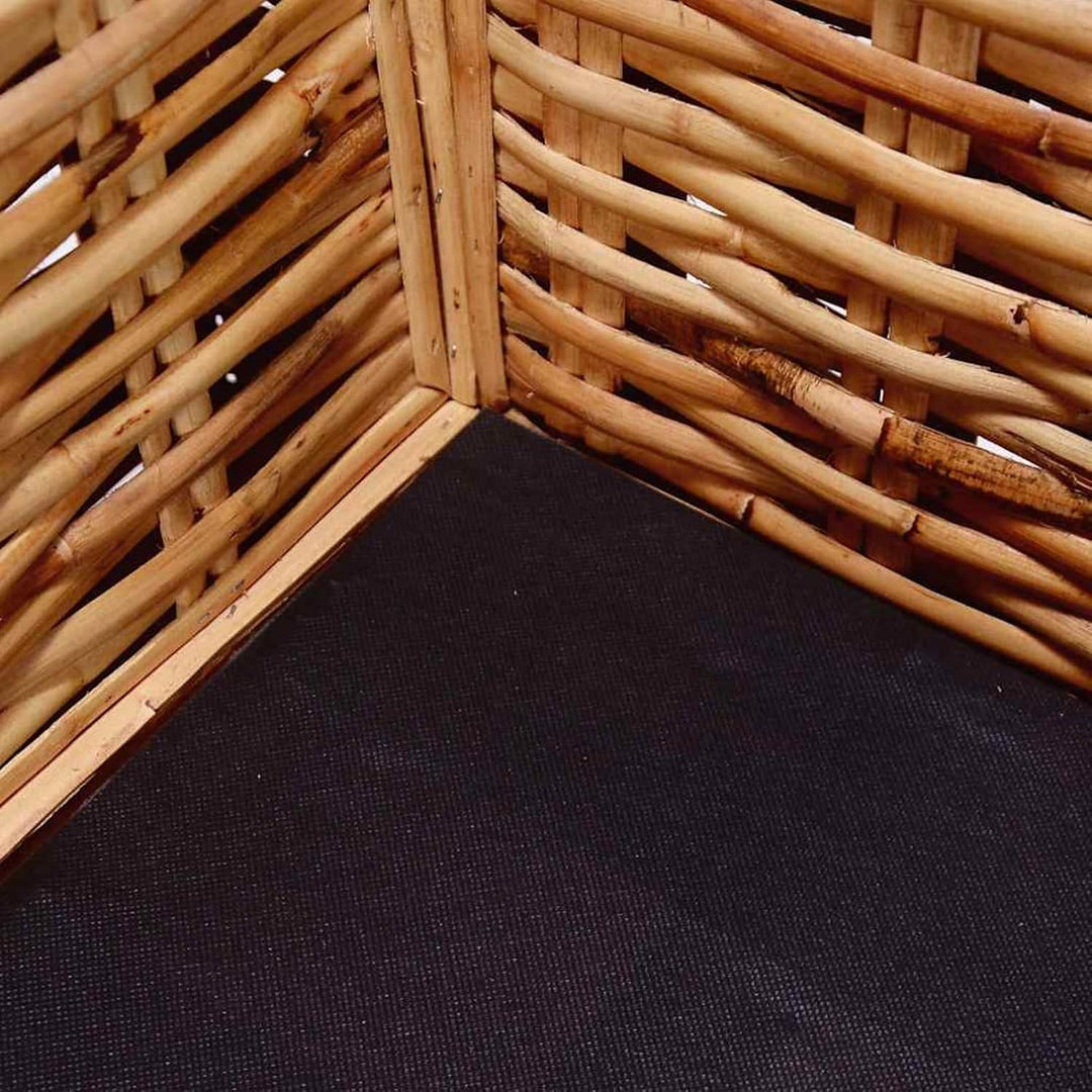 Tidyard 3-Sitzer-Sofa Rattan-Sofa Gartensofa Natürliches Rattan und Mango-Holz Loungesofa mit Sitz-