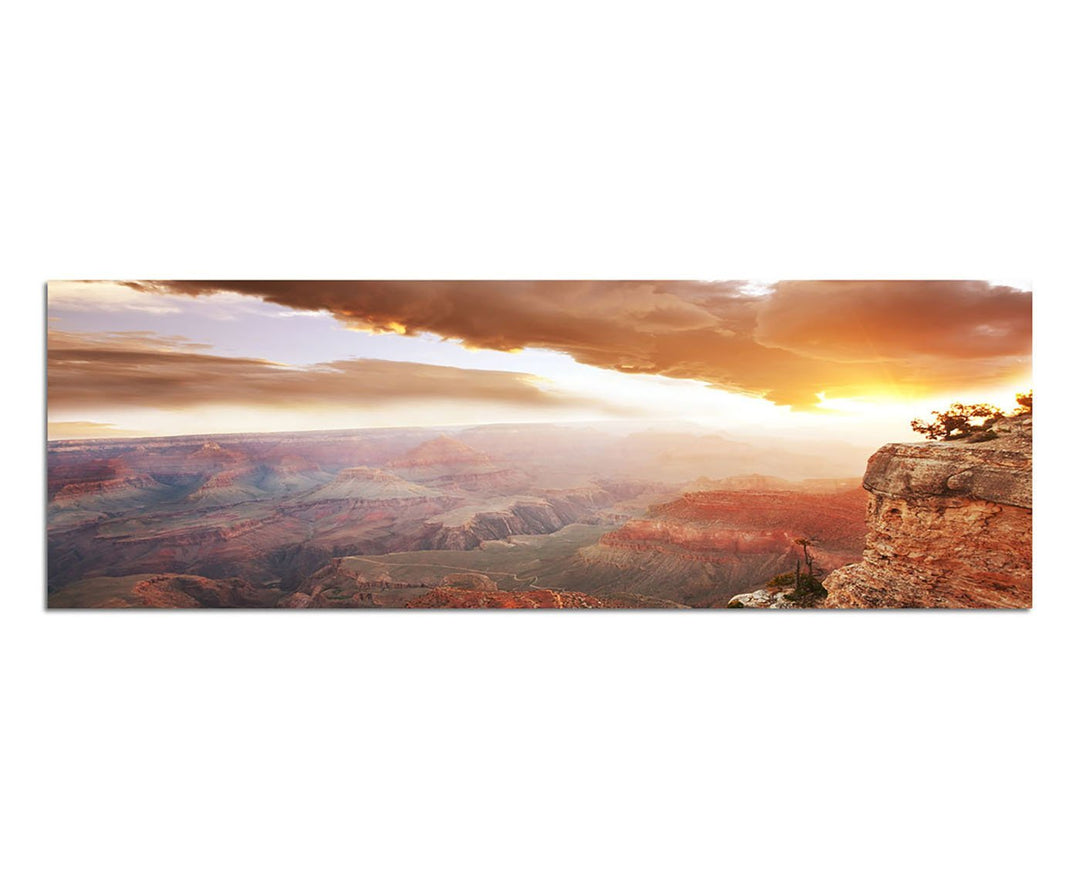 Paul Sinus Art Bilder Wand Bild - Kunstdruck 150x50cm Grand Canyon Sonnenaufgang Landschaft